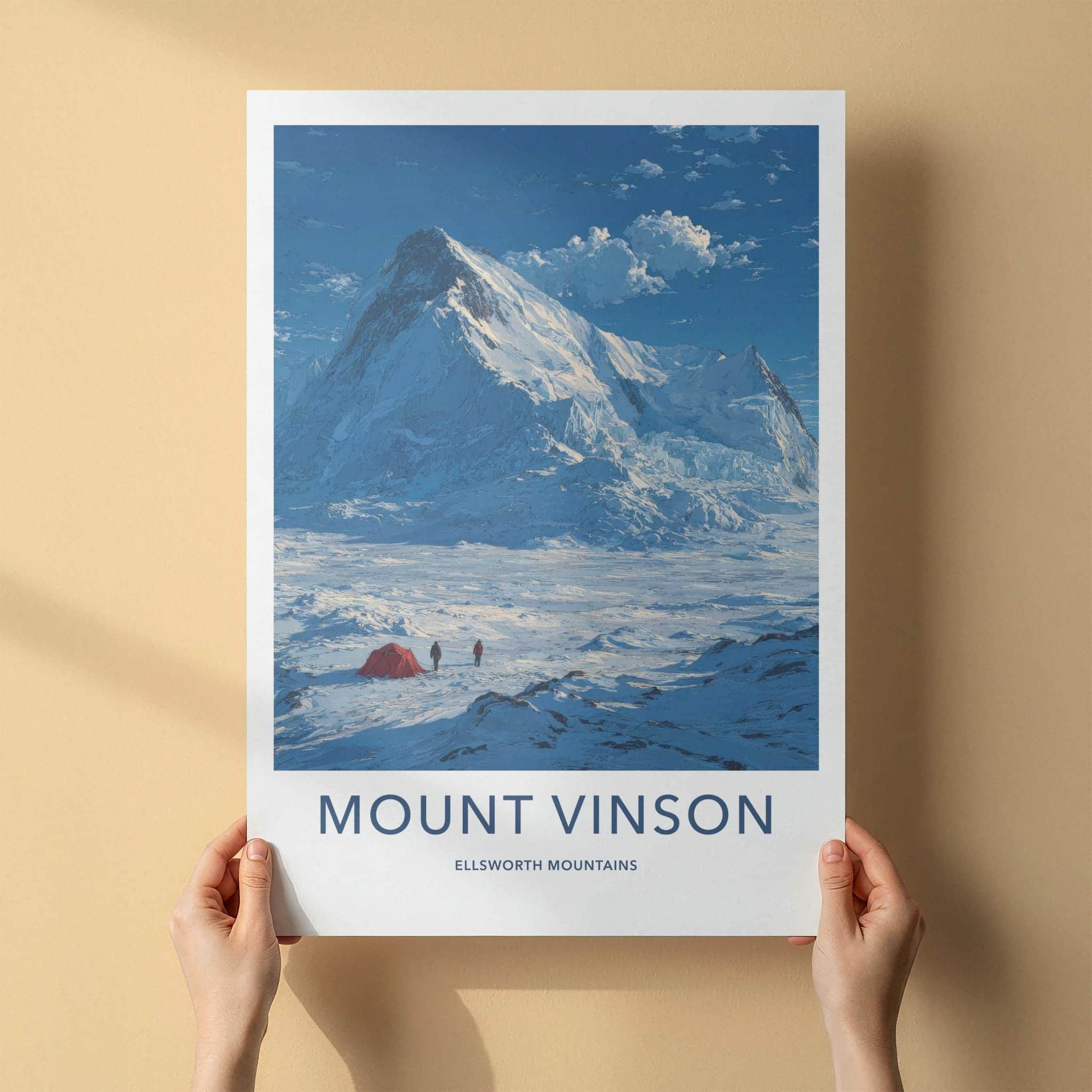Mount Vinson Poster - Antarctica Travel Art - Glacial Peak Expedition Wall Decor
