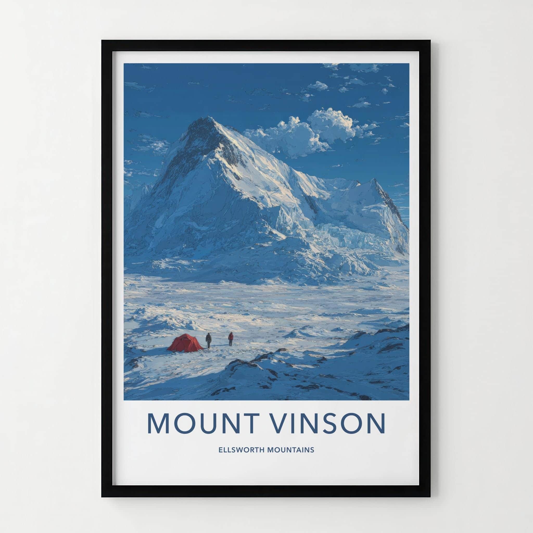 Mount Vinson Poster - Antarctica Travel Art - Glacial Peak Expedition Wall Decor