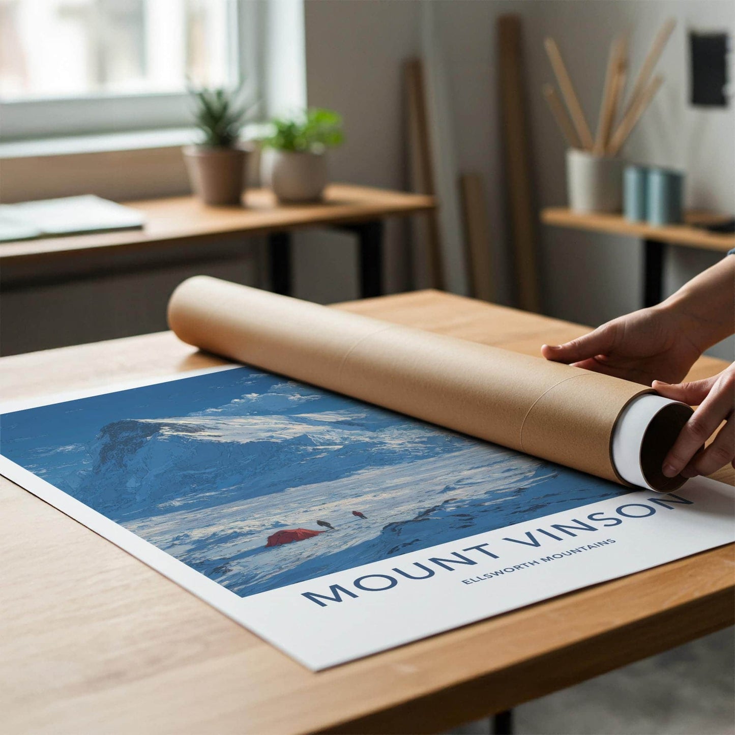 Mount Vinson Poster - Antarctica Travel Art - Glacial Peak Expedition Wall Decor