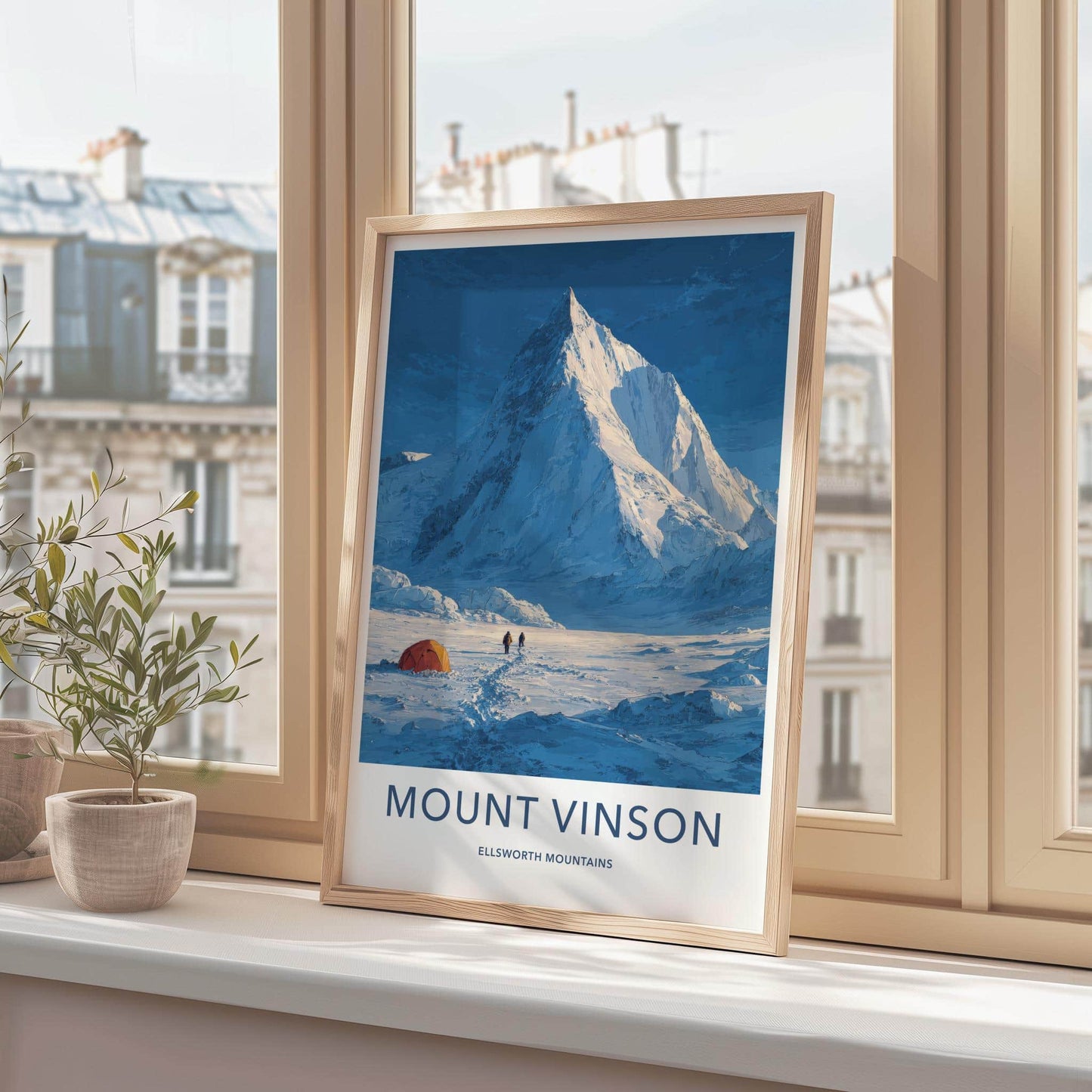 Mount Vinson Poster - Antarctica Travel Art - Snowy Expedition Camp Home Decor