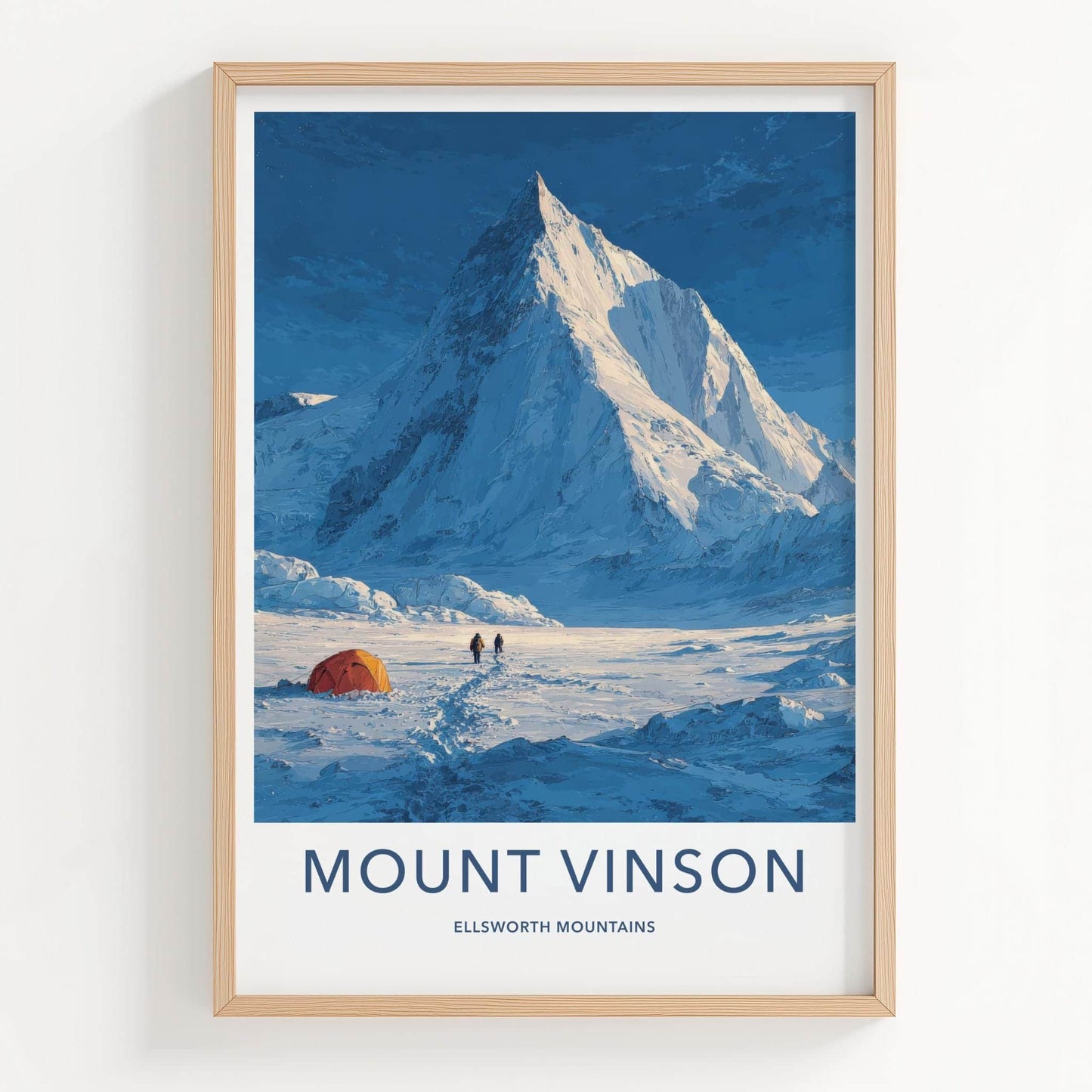 Mount Vinson Poster - Antarctica Travel Art - Snowy Expedition Camp Home Decor