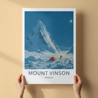 Mount Vinson Poster - Antarctica Travel Art - Snowy Mountain Vista Home Decor