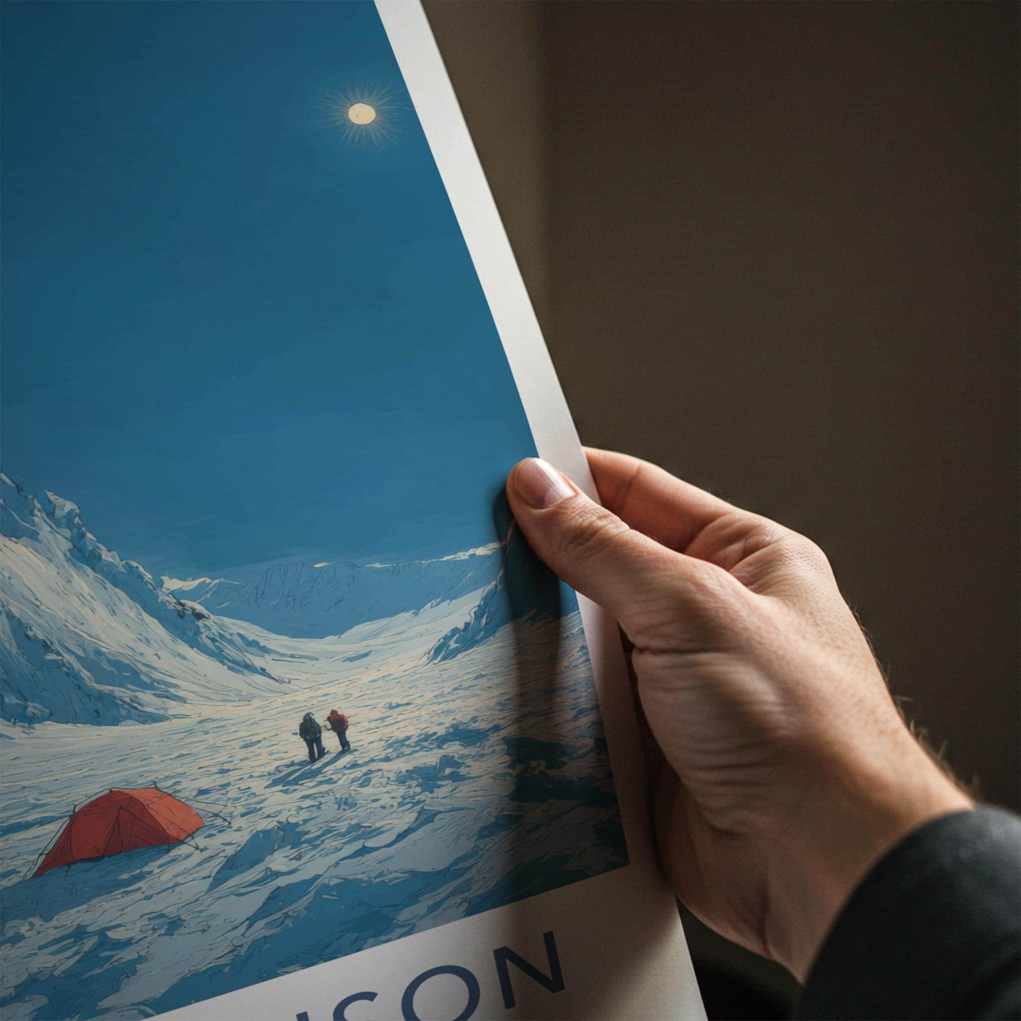 Mount Vinson Poster - Antarctica Travel Art - Snowy Mountain Vista Home Decor