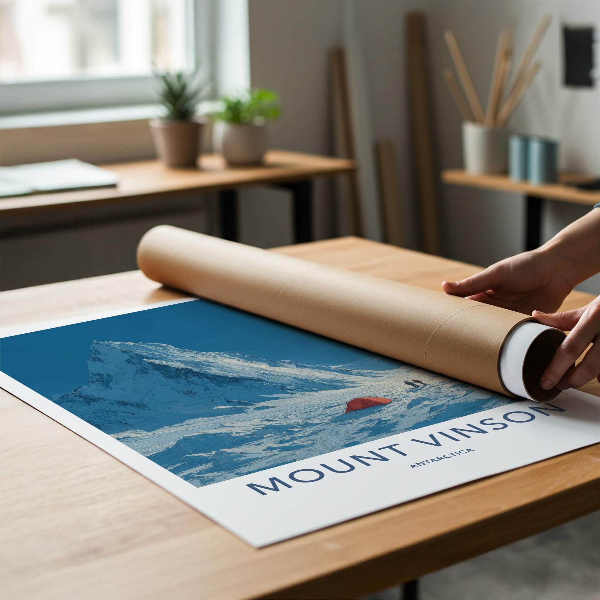 Mount Vinson Poster - Antarctica Travel Art - Snowy Mountain Vista Home Decor