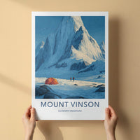 Mount Vinson Poster - Antarctica Travel Art - Winter Mountain Expedition Wall Decor