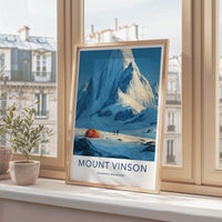Mount Vinson Poster - Antarctica Travel Art - Winter Mountain Expedition Wall Decor