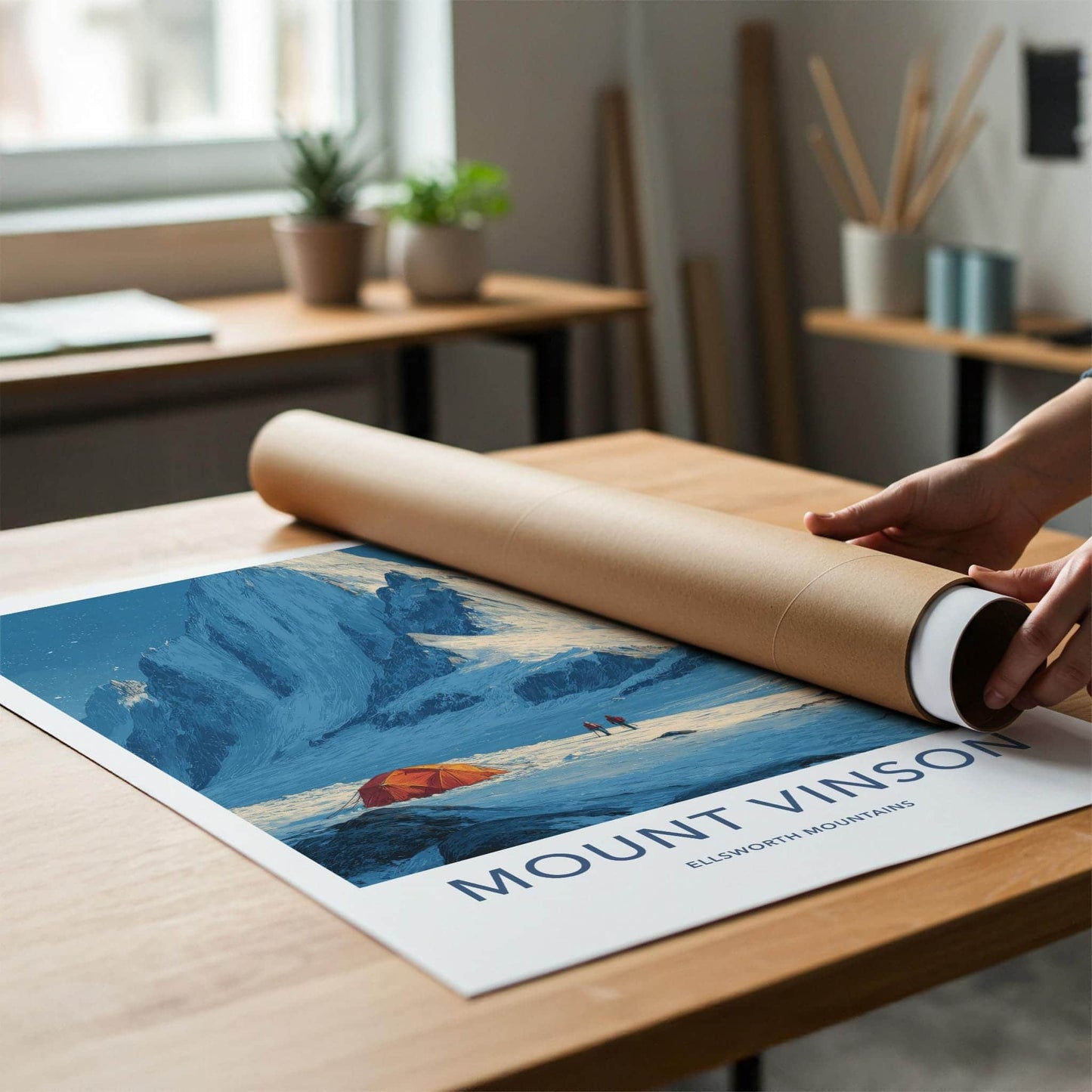 Mount Vinson Poster - Antarctica Travel Art - Winter Mountain Expedition Wall Decor