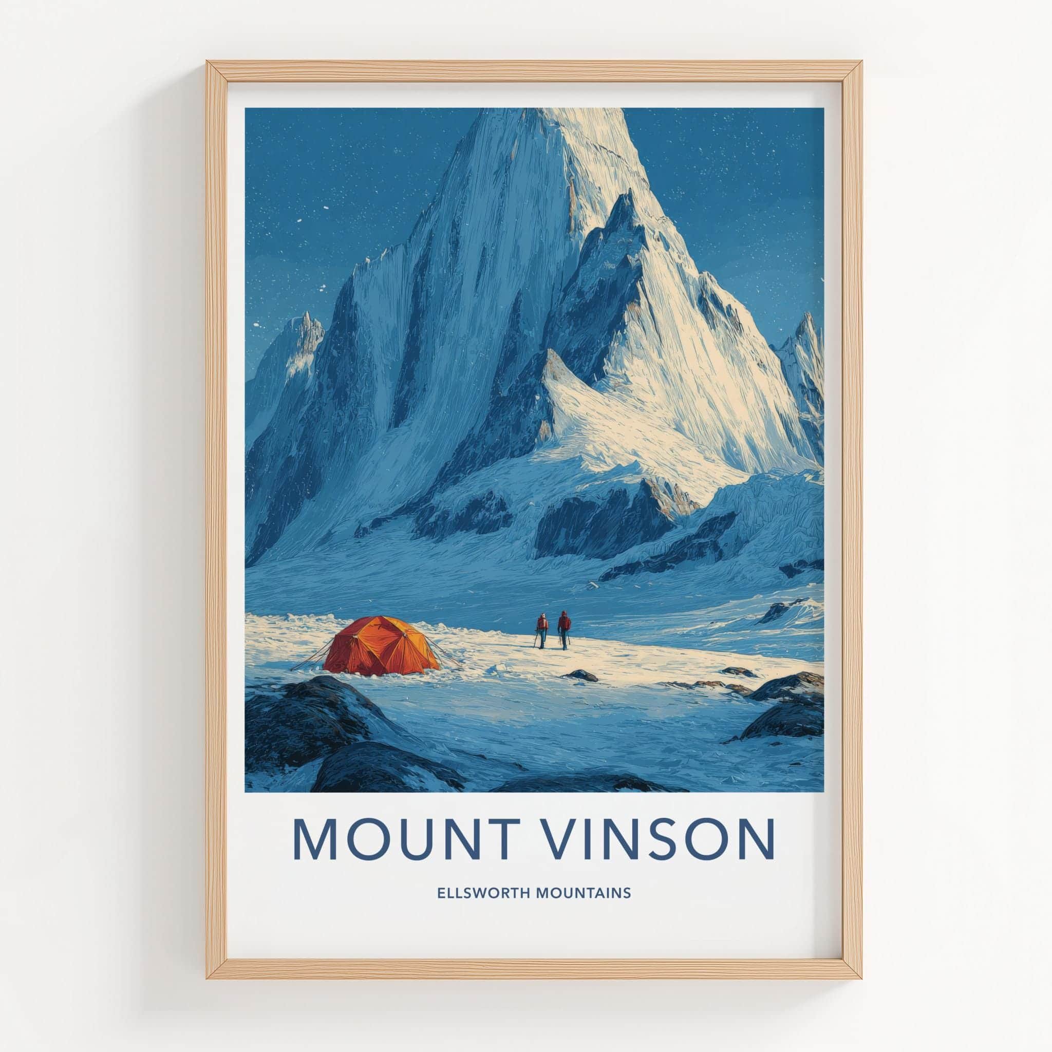 Mount Vinson Poster - Antarctica Travel Art - Winter Mountain Expedition Wall Decor