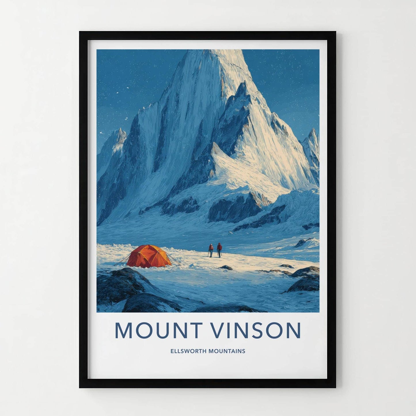 Mount Vinson Poster - Antarctica Travel Art - Winter Mountain Expedition Wall Decor