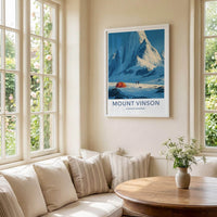 Mount Vinson Poster - Antarctica Travel Art - Winter Mountain Expedition Wall Decor