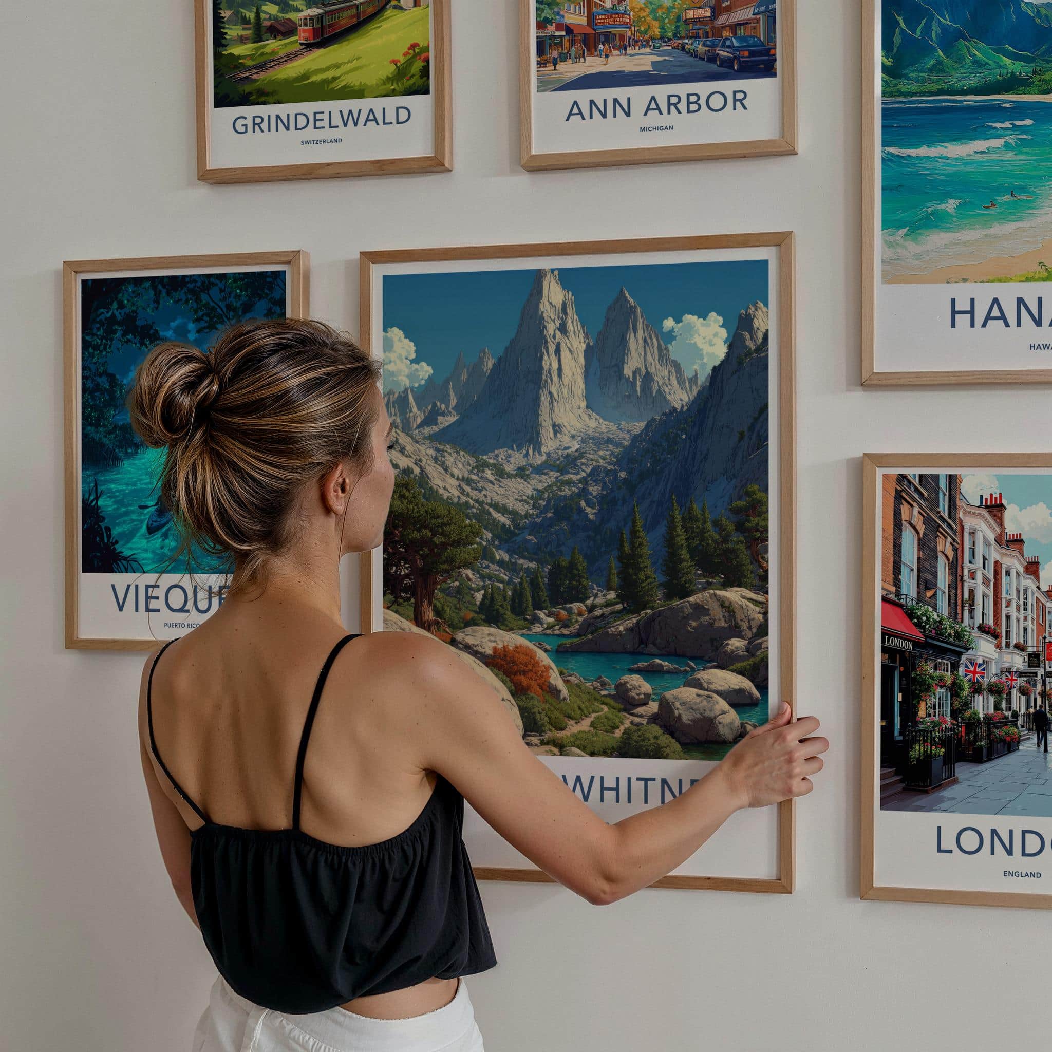 Mount Whitney Poster - California Travel Art - Serene Mountain Lake Home Decor