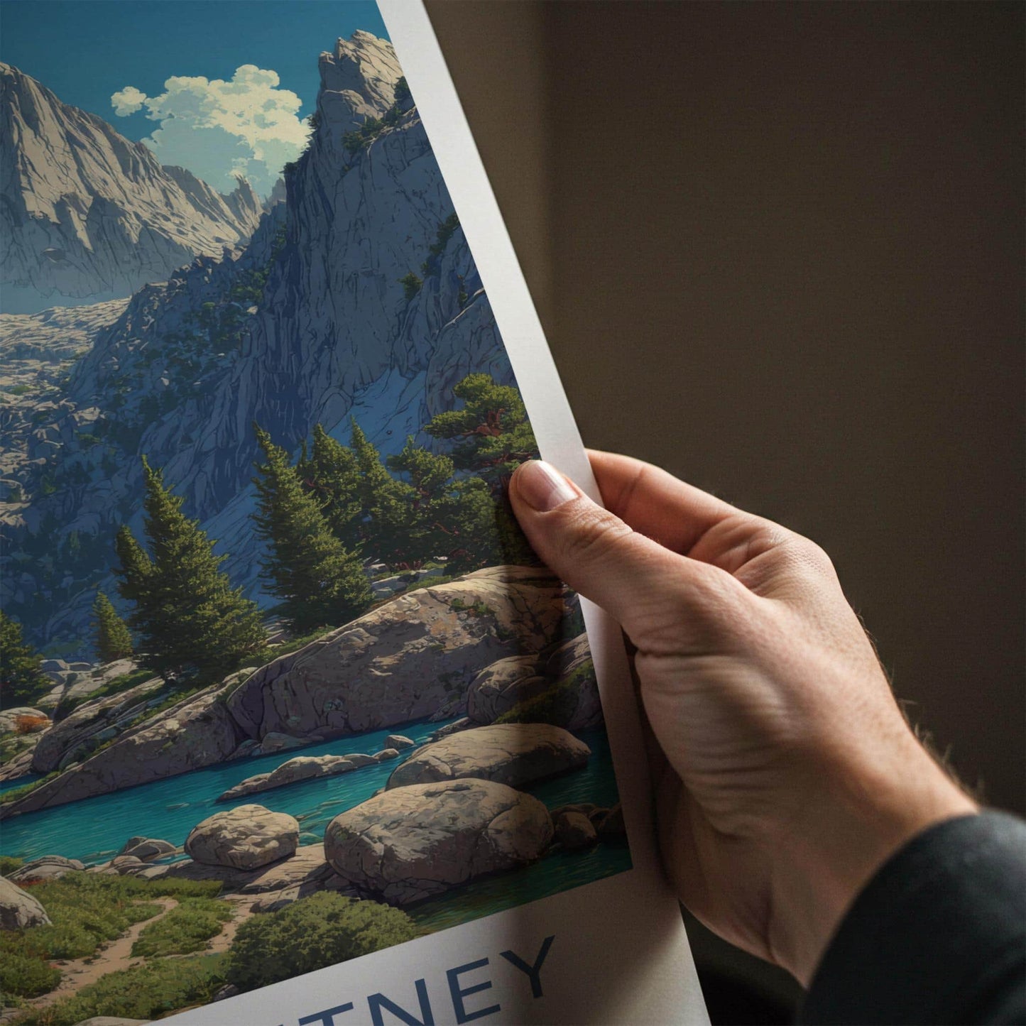 Mount Whitney Poster - California Travel Art - Serene Mountain Lake Home Decor