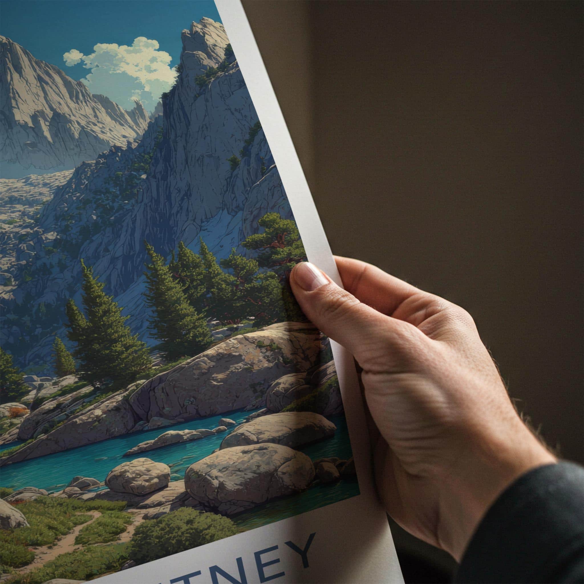 Mount Whitney Poster - California Travel Art - Serene Mountain Lake Home Decor