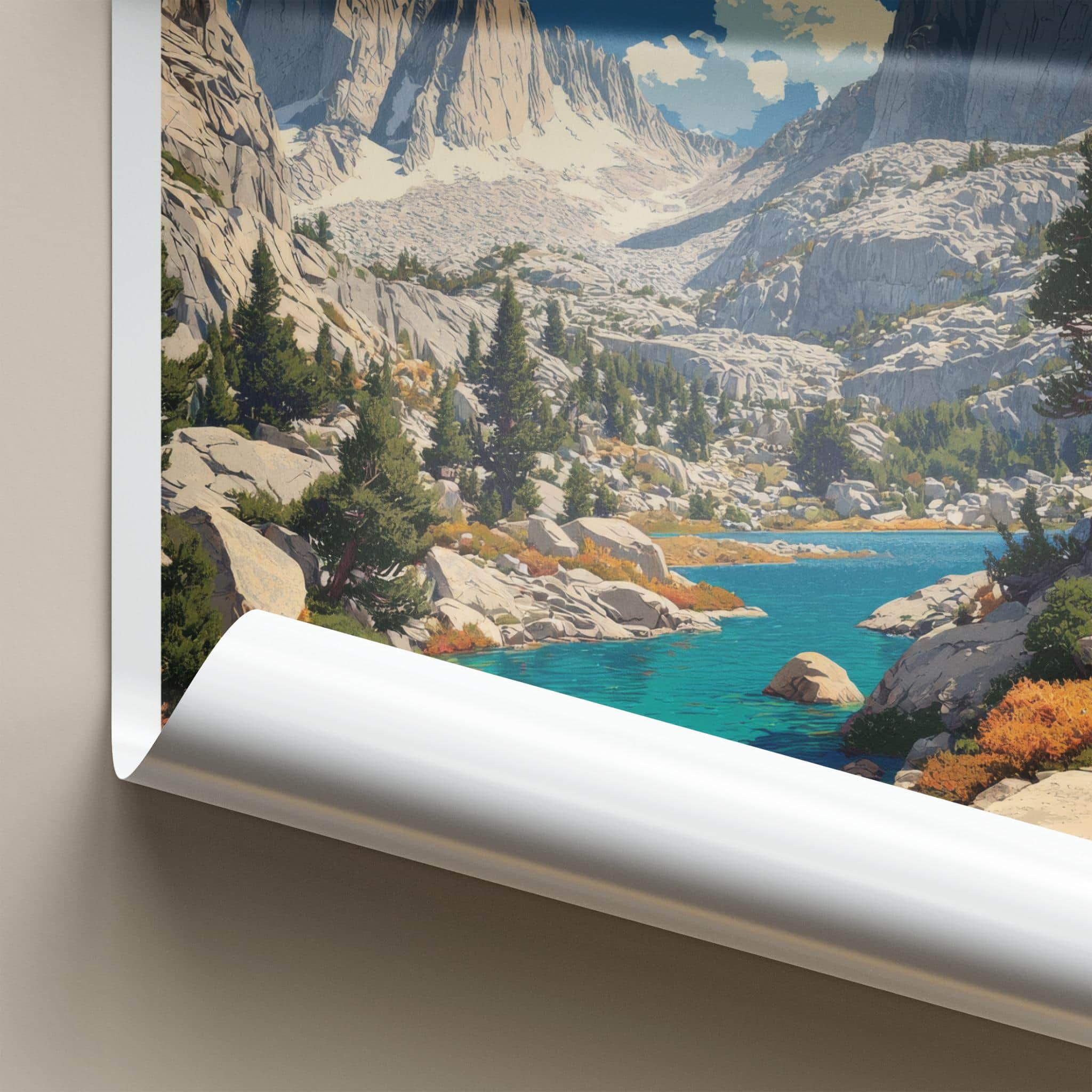 Mount Whitney Poster - California Travel Art - Towering Granite Peaks Wall Decor