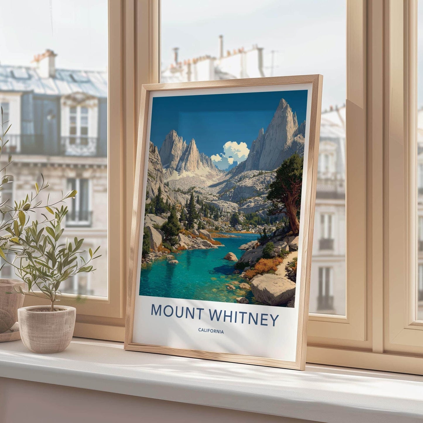 Mount Whitney Poster - California Travel Art - Towering Granite Peaks Wall Decor