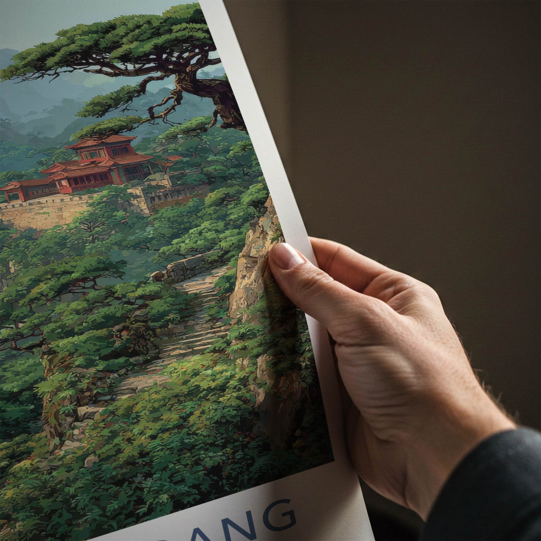 Mount Wudang Poster - China Travel Art - Mountain Temple Trees Wall Decor