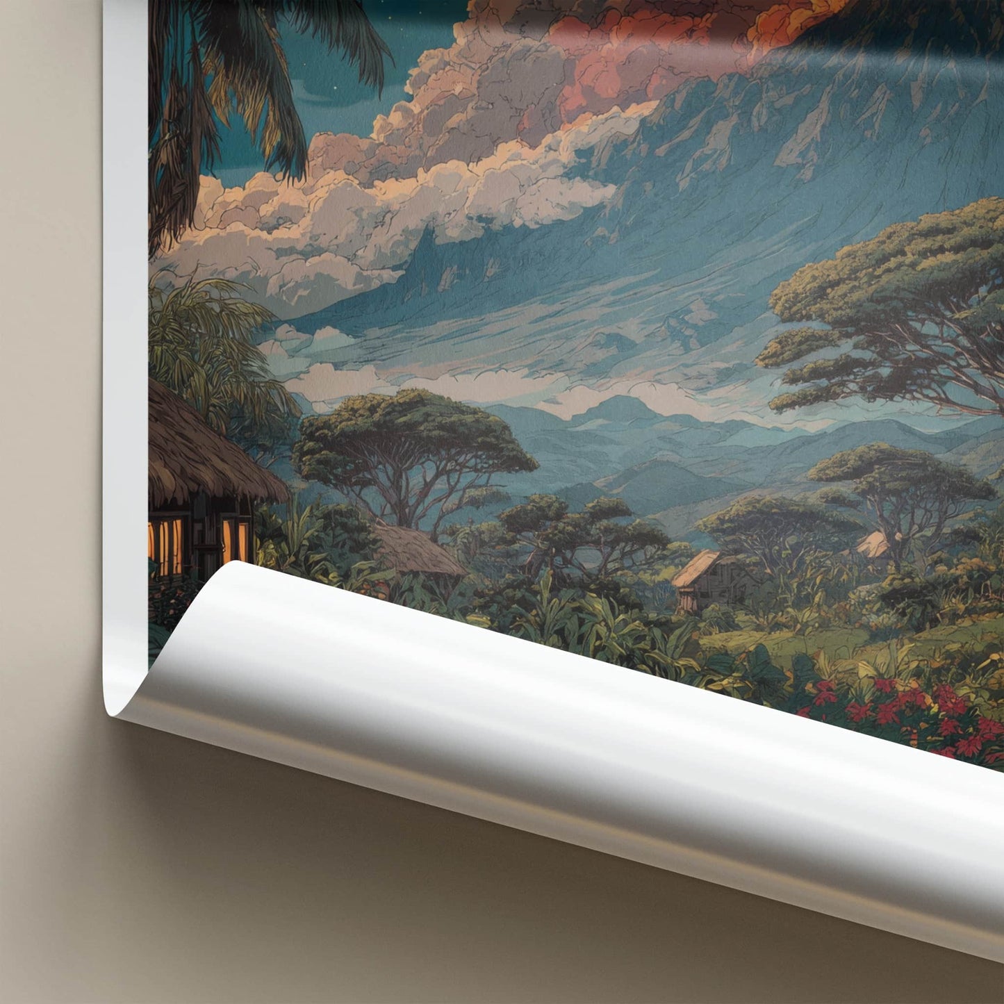 Mount Yasur Poster - Vanuatu Travel Art - Fiery Volcanic Cloud Gallery Art