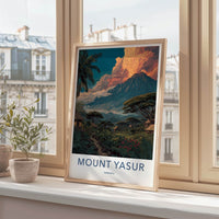 Mount Yasur Poster - Vanuatu Travel Art - Fiery Volcanic Cloud Gallery Art