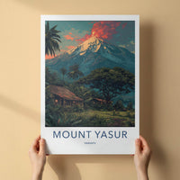 Mount Yasur Poster - Vanuatu Travel Art - Fiery Volcano Landscape Home Decor