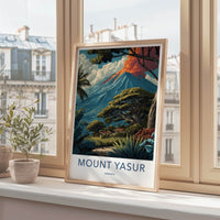 Mount Yasur Poster - Vanuatu Travel Art - Volcano Plume Gift