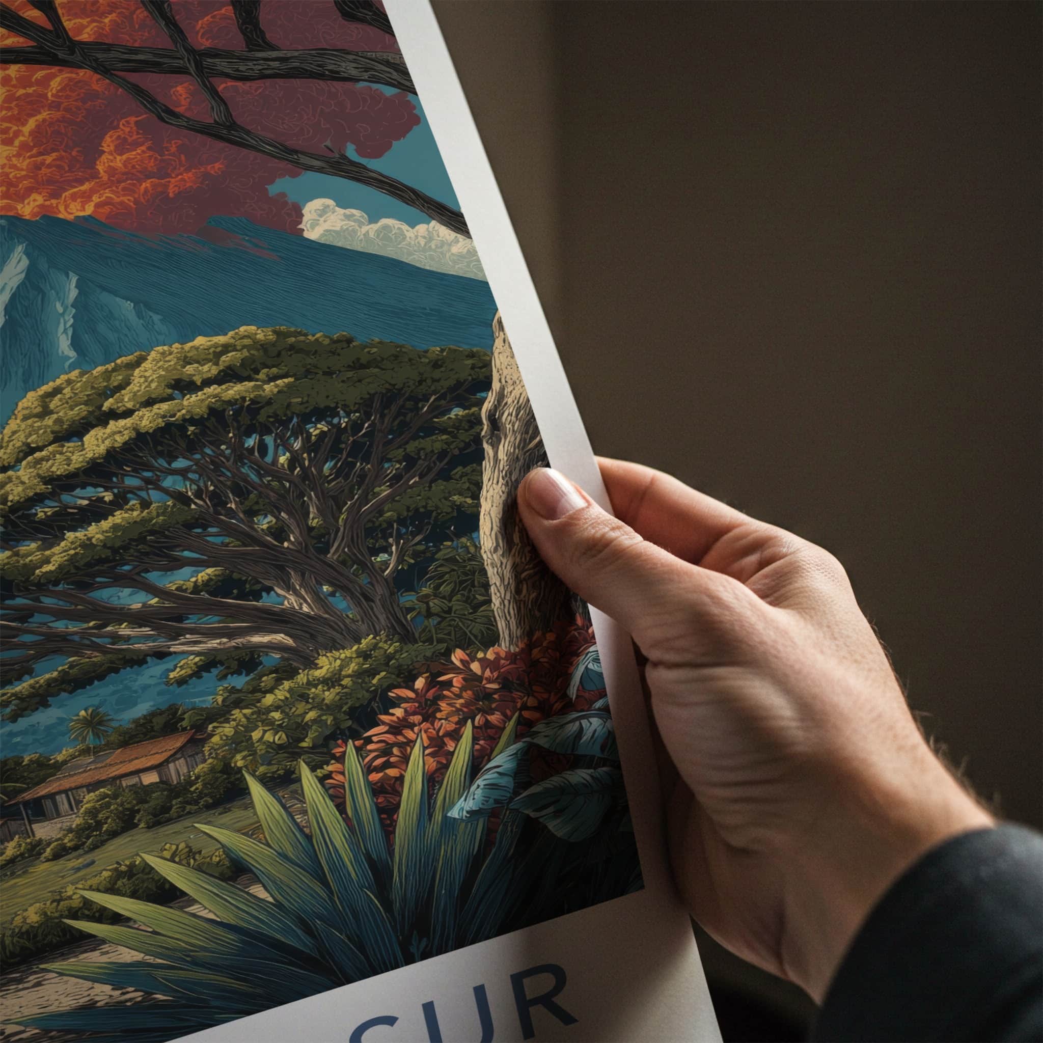 Mount Yasur Poster - Vanuatu Travel Art - Volcano Plume Gift