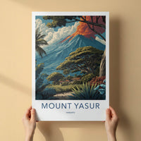 Mount Yasur Poster - Vanuatu Travel Art - Volcano Plume Gift