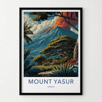 Mount Yasur Poster - Vanuatu Travel Art - Volcano Plume Gift