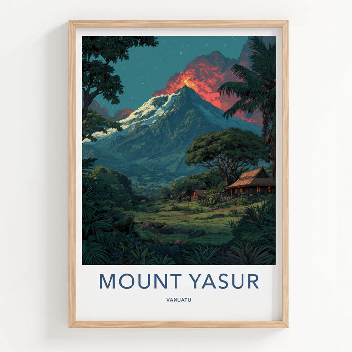 Mount Yasur Poster - Vanuatu Wall Art - Erupting Volcano Jungle Home Decor