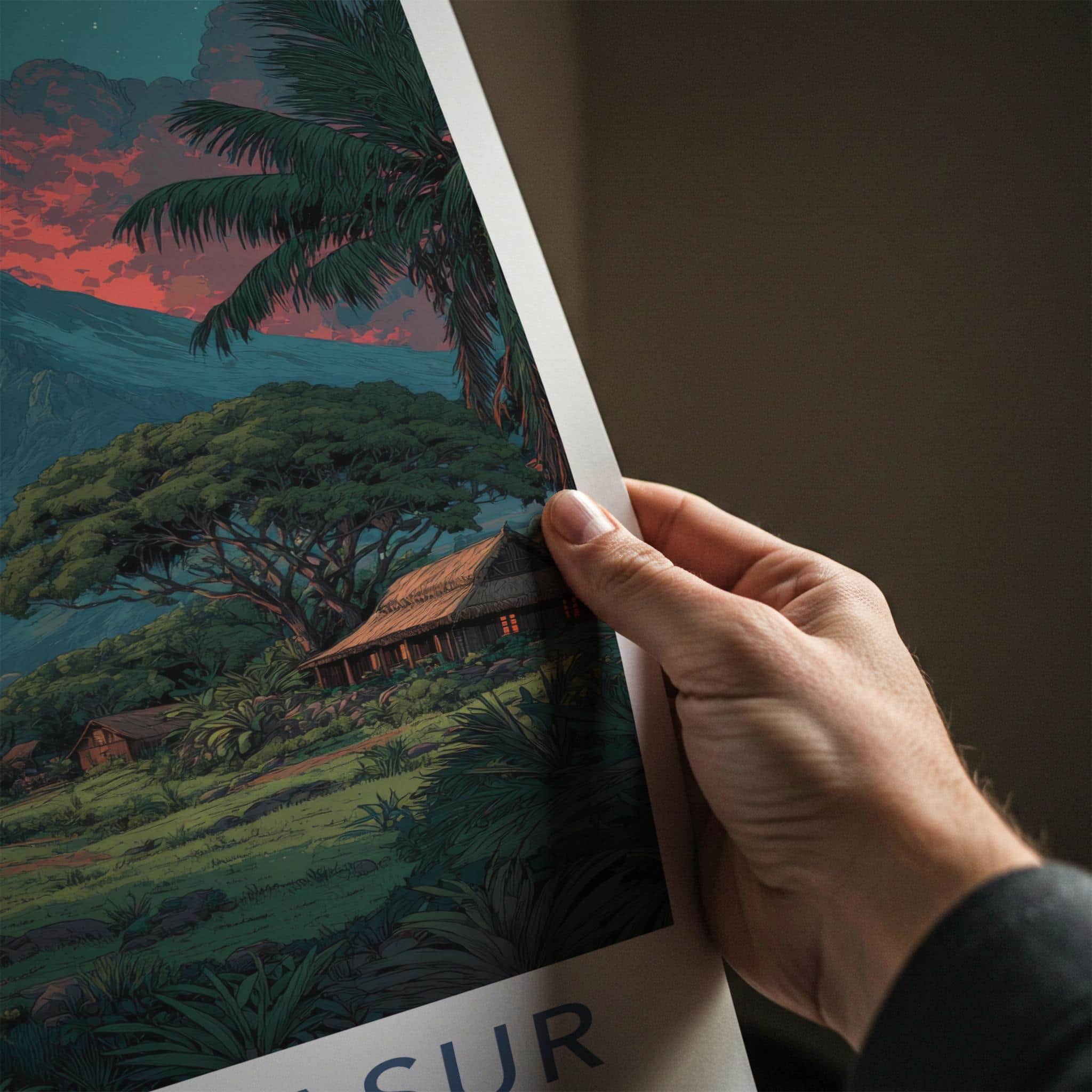 Mount Yasur Poster - Vanuatu Wall Art - Erupting Volcano Jungle Home Decor