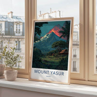 Mount Yasur Poster - Vanuatu Wall Art - Erupting Volcano Jungle Home Decor