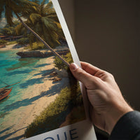 Mozambique Poster - Africa Travel Art - Tropical Beach Boats Home Decor