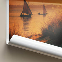 Mozambique Poster - Mozambique Travel Art - Sailboats Golden Sunset Home Decor