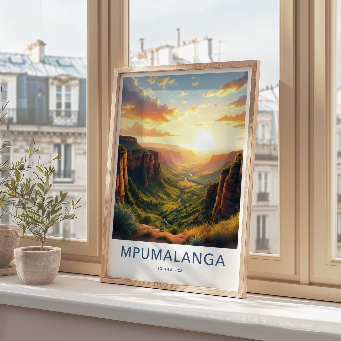 Mpumalanga Poster - South Africa Travel Art - Dramatic River Sunset Home Decor