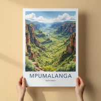 Mpumalanga Poster - South Africa Travel Art - Lush Green Canyon Home Decor