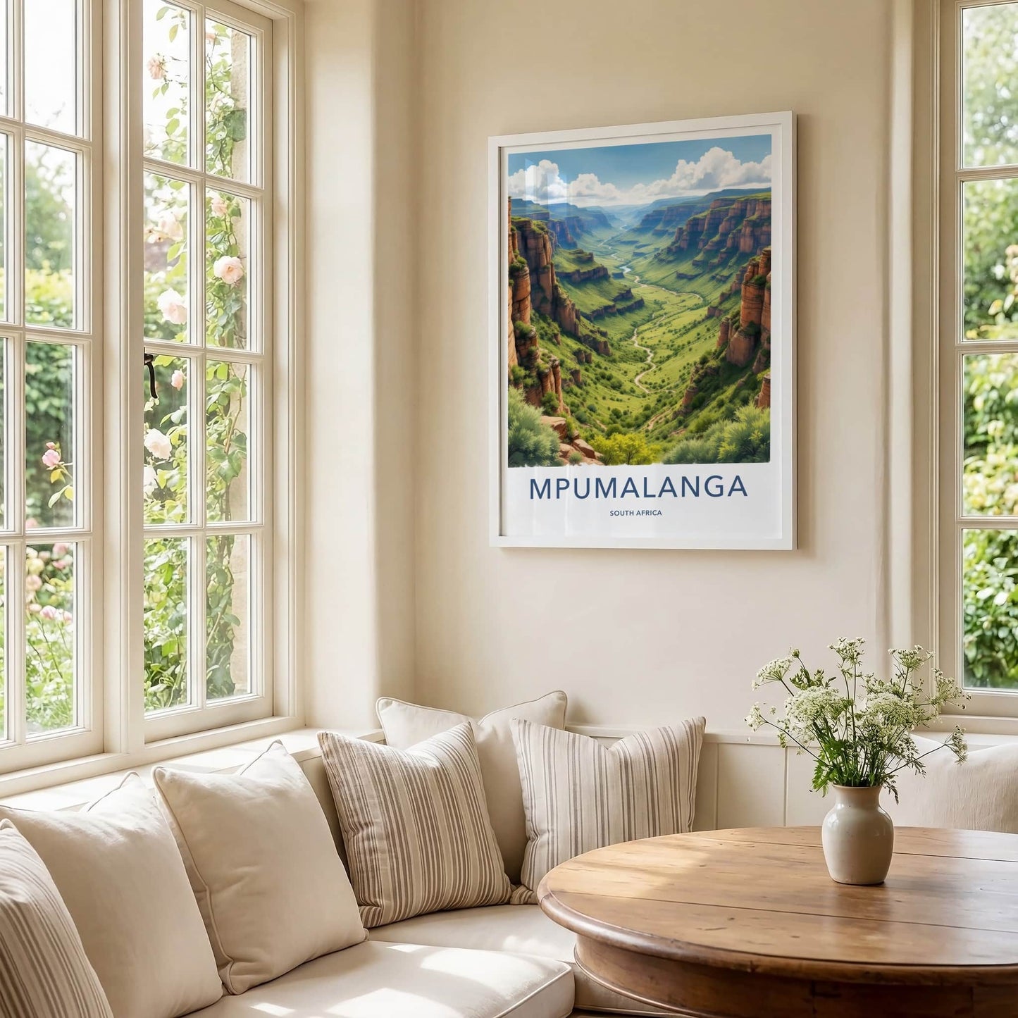 Mpumalanga Poster - South Africa Travel Art - Lush Green Canyon Home Decor