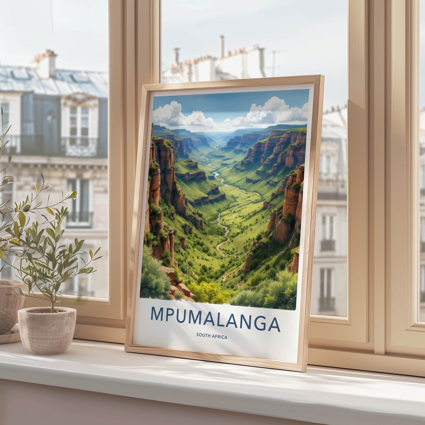 Mpumalanga Poster - South Africa Travel Art - Lush Green Canyon Home Decor