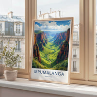 Mpumalanga Poster - South Africa Travel Art - Verdant Canyon Landscape Home Decor
