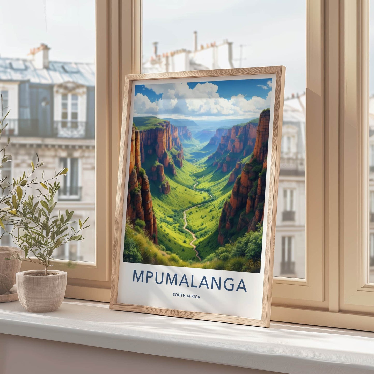 Mpumalanga Poster - South Africa Travel Art - Verdant Canyon Landscape Home Decor