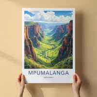 Mpumalanga Poster - South Africa Travel Art - Verdant Canyon Landscape Home Decor