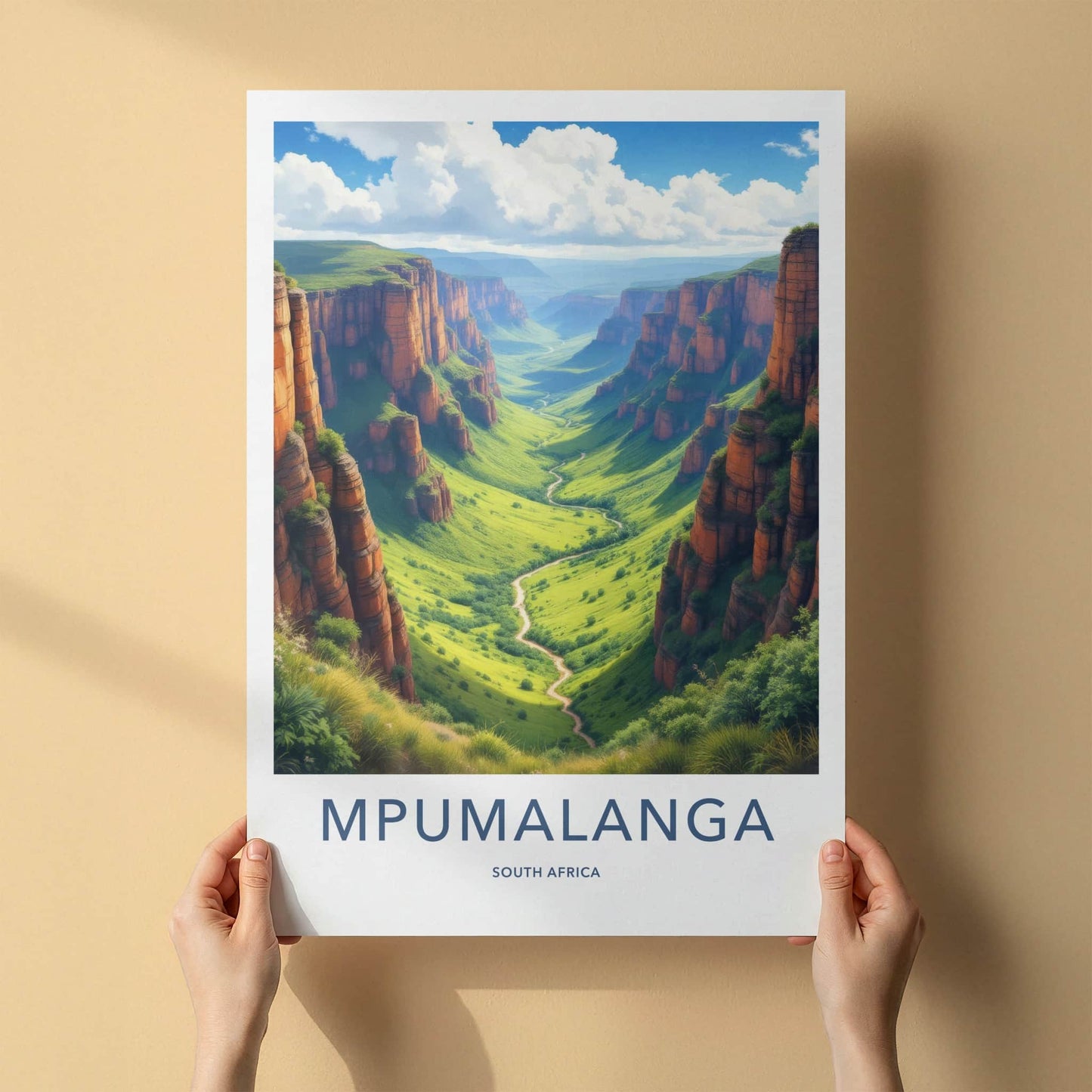 Mpumalanga Poster - South Africa Travel Art - Verdant Canyon Landscape Home Decor