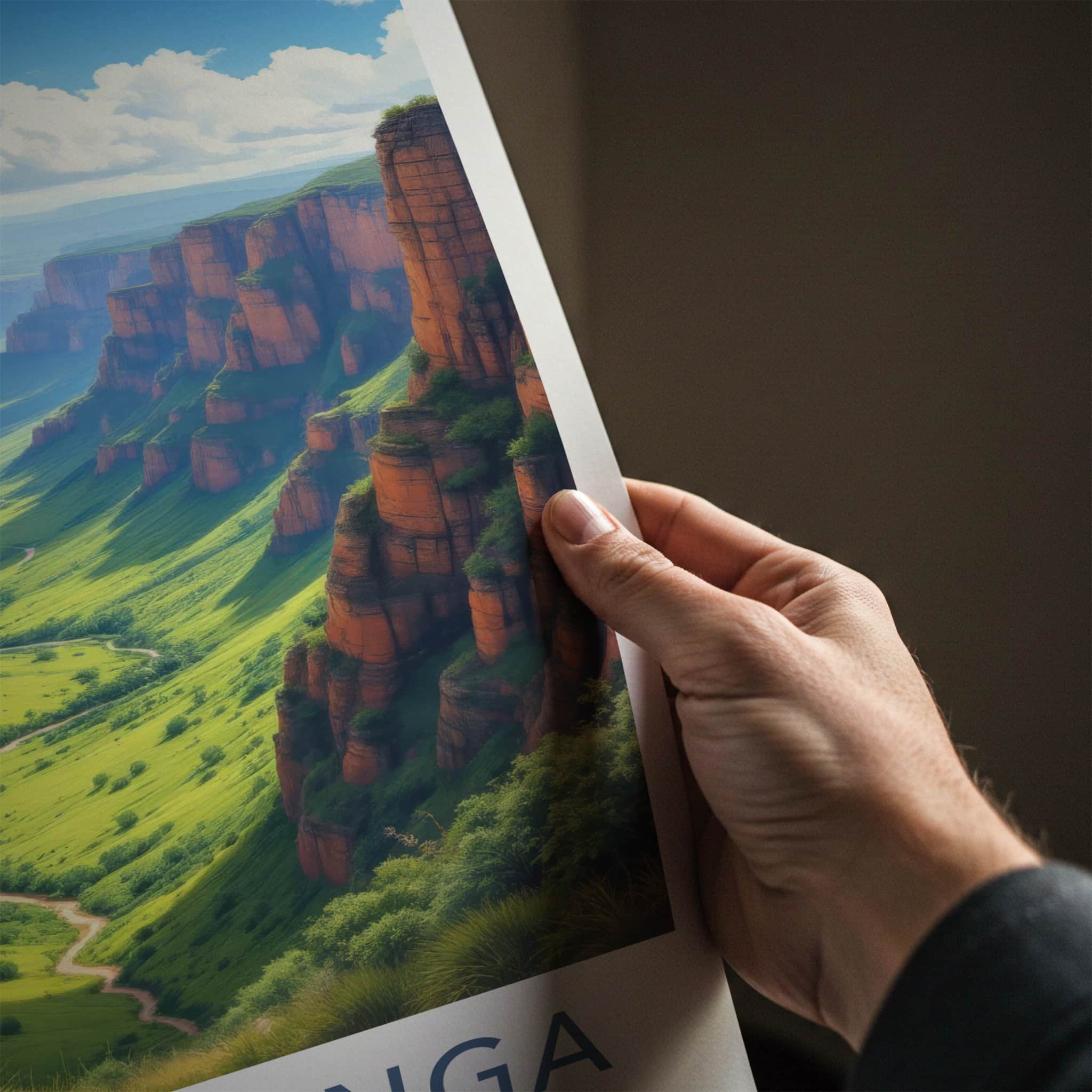 Mpumalanga Poster - South Africa Travel Art - Verdant Canyon Landscape Home Decor