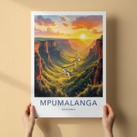 Mpumalanga Poster - South Africa Travel Art - Winding River Canyon Home Decor