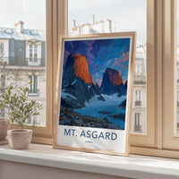 Mt Asgard Poster - Canada Travel Art - Golden Glacier Mountains Wall Decor