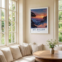 Mt Buller Poster - Australia Travel Print - Snowy Mountain Sunset Wall Decor