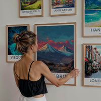 Mt. Elbrus Poster - Russia Travel Art - Colorful Mountain Sunset Home Decor