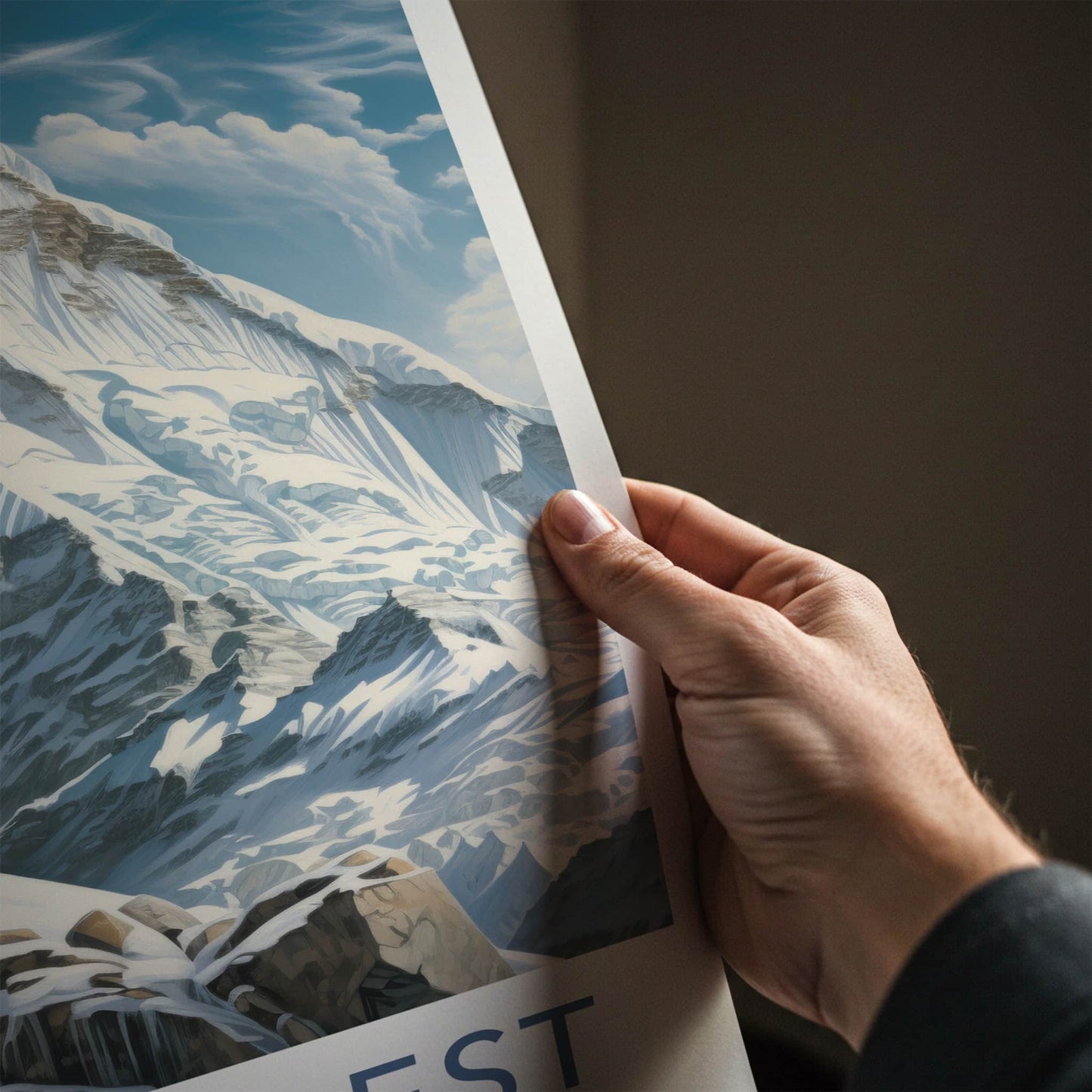 Mt Everest Poster - Nepal Travel Art - Snowy Mountain Ascent Home Decor