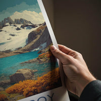 Mt Fitz Roy Poster - Argentina Travel Art - Rugged Peaks Lake Home Decor