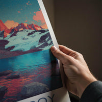 Mt Fitz Roy Poster - Argentina Travel Art - Vibrant Mountain Landscape Home Decor