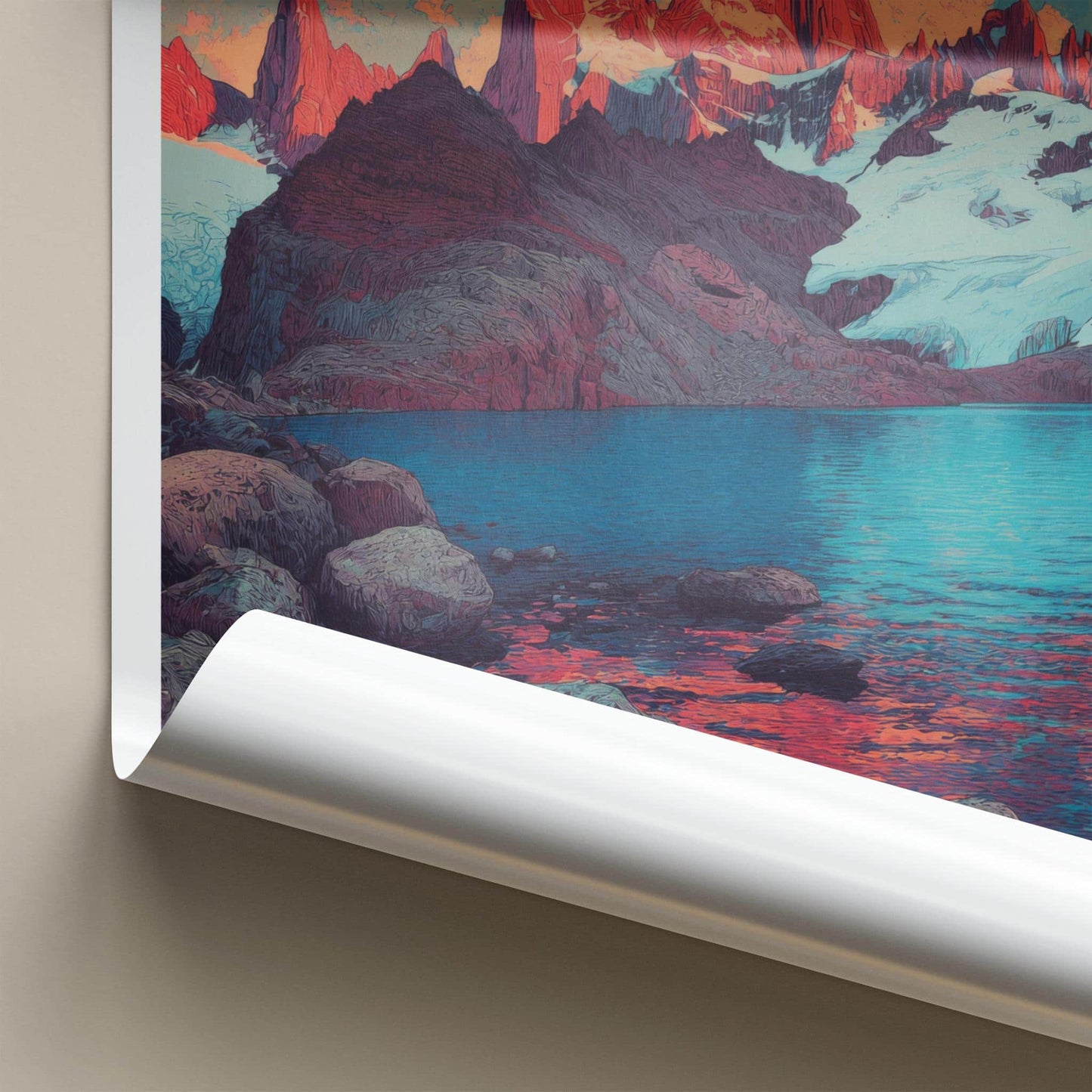 Mt Fitz Roy Poster - Argentina Travel Art - Vibrant Mountain Landscape Home Decor