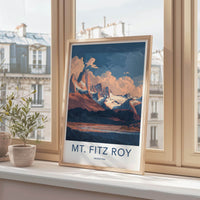 Mt Fitz Roy Poster - Argentina Wall Art - Patagonia Mountain Scene Gift